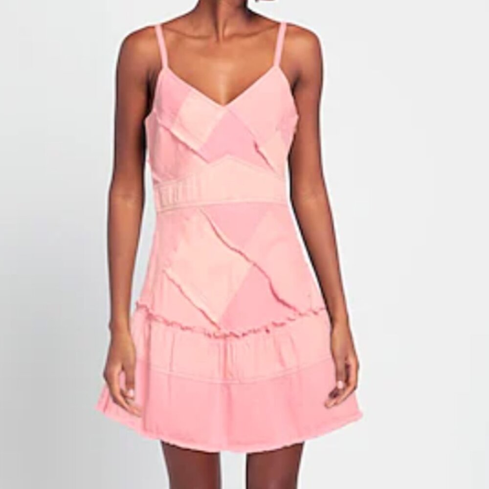 RARE LOVESHACKFANCY Denim dress Pink 100% Cotton thumbnail size 8